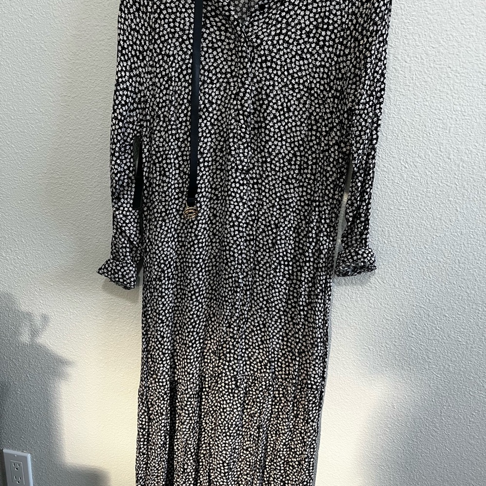 Elegant Black and White Polka Dot Dress